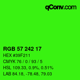 Color code: RGB 57 242 17 | qconv.com