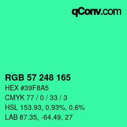 Color code: RGB 57 248 165 | qconv.com