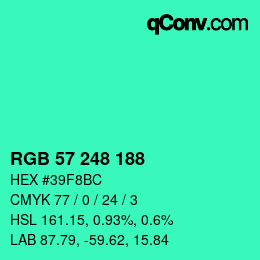 Color code: RGB 57 248 188 | qconv.com