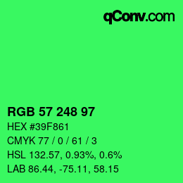 Color code: RGB 57 248 97 | qconv.com