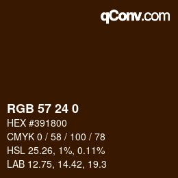 カラーコード: RGB 57 24 0 | qconv.com
