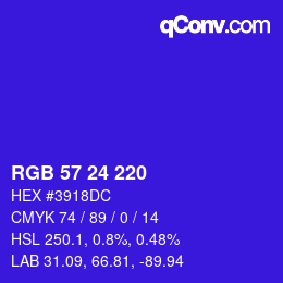 カラーコード: RGB 57 24 220 | qconv.com