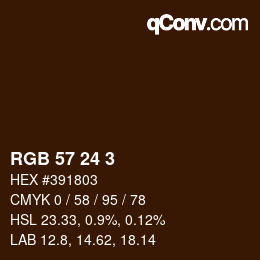 カラーコード: RGB 57 24 3 | qconv.com