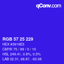 Farbcode: RGB 57 25 229 | qconv.com