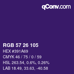 Código de color: RGB 57 26 105 | qconv.com