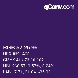 Farbcode: RGB 57 26 96 | qconv.com