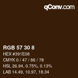 カラーコード: RGB 57 30 8 | qconv.com