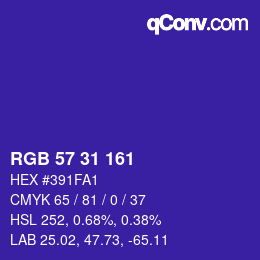 Color code: RGB 57 31 161 | qconv.com