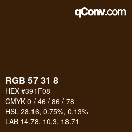 Color code: RGB 57 31 8 | qconv.com
