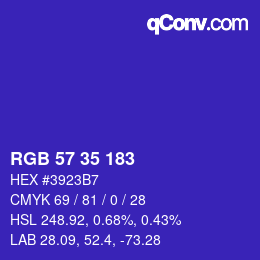 Color code: RGB 57 35 183 | qconv.com