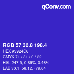 カラーコード: RGB 57 36.8 198.4 | qconv.com