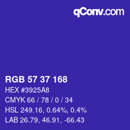 Color code: RGB 57 37 168 | qconv.com