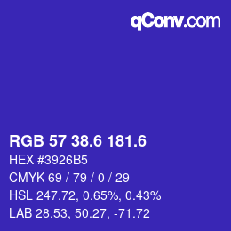カラーコード: RGB 57 38.6 181.6 | qconv.com