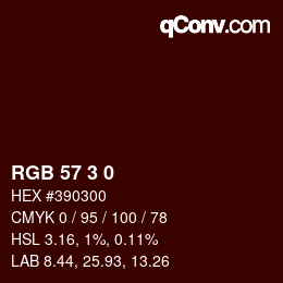 カラーコード: RGB 57 3 0 | qconv.com