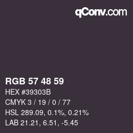 Farbcode: RGB 57 48 59 | qconv.com