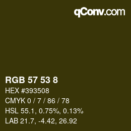 Color code: RGB 57 53 8 | qconv.com
