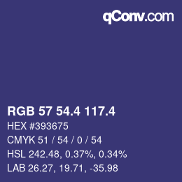 カラーコード: RGB 57 54.4 117.4 | qconv.com