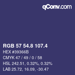 カラーコード: RGB 57 54.8 107.4 | qconv.com