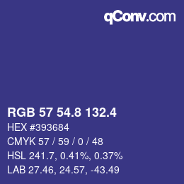 カラーコード: RGB 57 54.8 132.4 | qconv.com