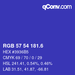 カラーコード: RGB 57 54 181.6 | qconv.com