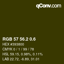 カラーコード: RGB 57 56.2 0.6 | qconv.com