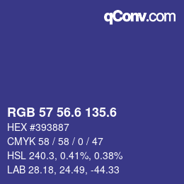 カラーコード: RGB 57 56.6 135.6 | qconv.com