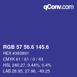 カラーコード: RGB 57 56.6 145.6 | qconv.com