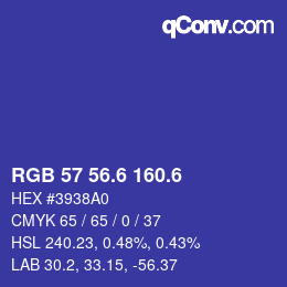 カラーコード: RGB 57 56.6 160.6 | qconv.com
