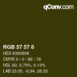 Color code: RGB 57 57 8 | qconv.com