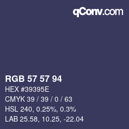 Farbcode: RGB 57 57 94 | qconv.com