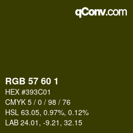 颜色代码: RGB 57 60 1 | qconv.com