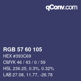 カラーコード: RGB 57 60 105 | qconv.com