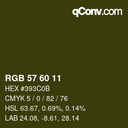 カラーコード: RGB 57 60 11 | qconv.com