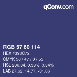 カラーコード: RGB 57 60 114 | qconv.com