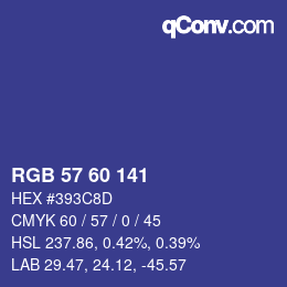 カラーコード: RGB 57 60 141 | qconv.com