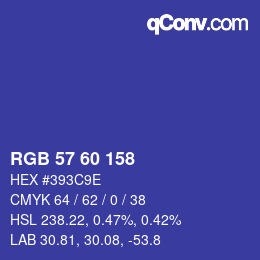カラーコード: RGB 57 60 158 | qconv.com