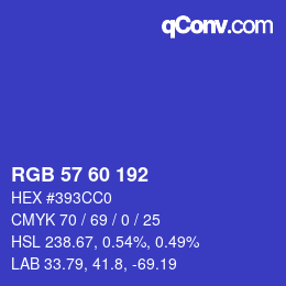 颜色代码: RGB 57 60 192 | qconv.com
