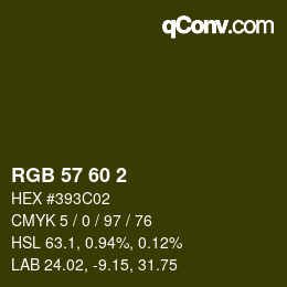 颜色代码: RGB 57 60 2 | qconv.com