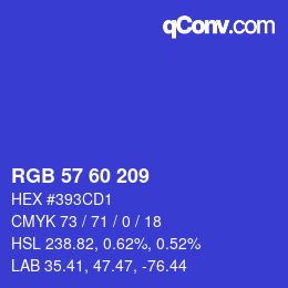 颜色代码: RGB 57 60 209 | qconv.com