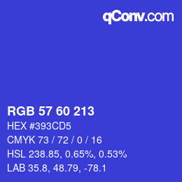 颜色代码: RGB 57 60 213 | qconv.com