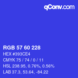 Farbcode: RGB 57 60 228 | qconv.com