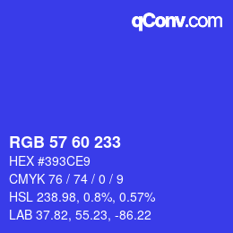 颜色代码: RGB 57 60 233 | qconv.com