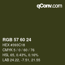 カラーコード: RGB 57 60 24 | qconv.com