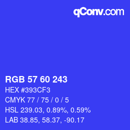 カラーコード: RGB 57 60 243 | qconv.com