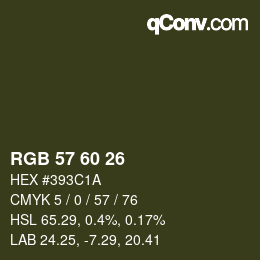 カラーコード: RGB 57 60 26 | qconv.com