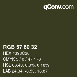 颜色代码: RGB 57 60 32 | qconv.com