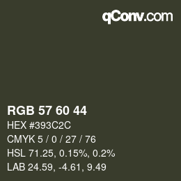 カラーコード: RGB 57 60 44 | qconv.com