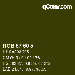 カラーコード: RGB 57 60 5 | qconv.com