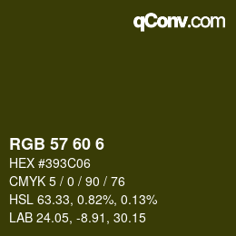 カラーコード: RGB 57 60 6 | qconv.com