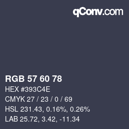 颜色代码: RGB 57 60 78 | qconv.com